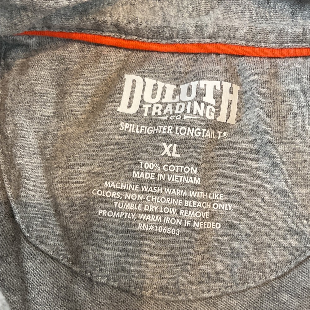 Duluth Trading Co Mens XL Spillfighter Longtail T Polo Shirt Gray Short Sleeve - Picture 6 of 6